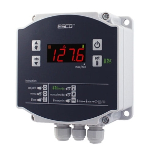 ESCO ES-11H+  pro regulaci ohřevu nebo chlazení, krytí IP65, výkonový kontaktní výstup 30A, alarmový výstup