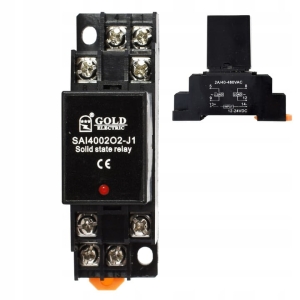 SAI400202-J1 SSR relé 40-480VAC 2x spínací 2A, ovládání 12-24VDC, komplet s paticí