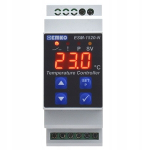 EMKO ESM-1520N DIN regulátor teploty ON-OFF,  pro ohřev nebo chlazení,  vstup volitelný, výstup kontakt 5A  + SSR 12V