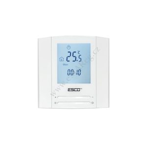 ESCO TC-320 pokojový termostat, bateriové napájení, výstup 3A 250V, montáž na omítku, týdenní programy  